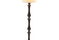 Hampton Bay Balustrade 62 In Espresso Floor Lamp With Oatmeal Linen Shade in sizing 1000 X 1000