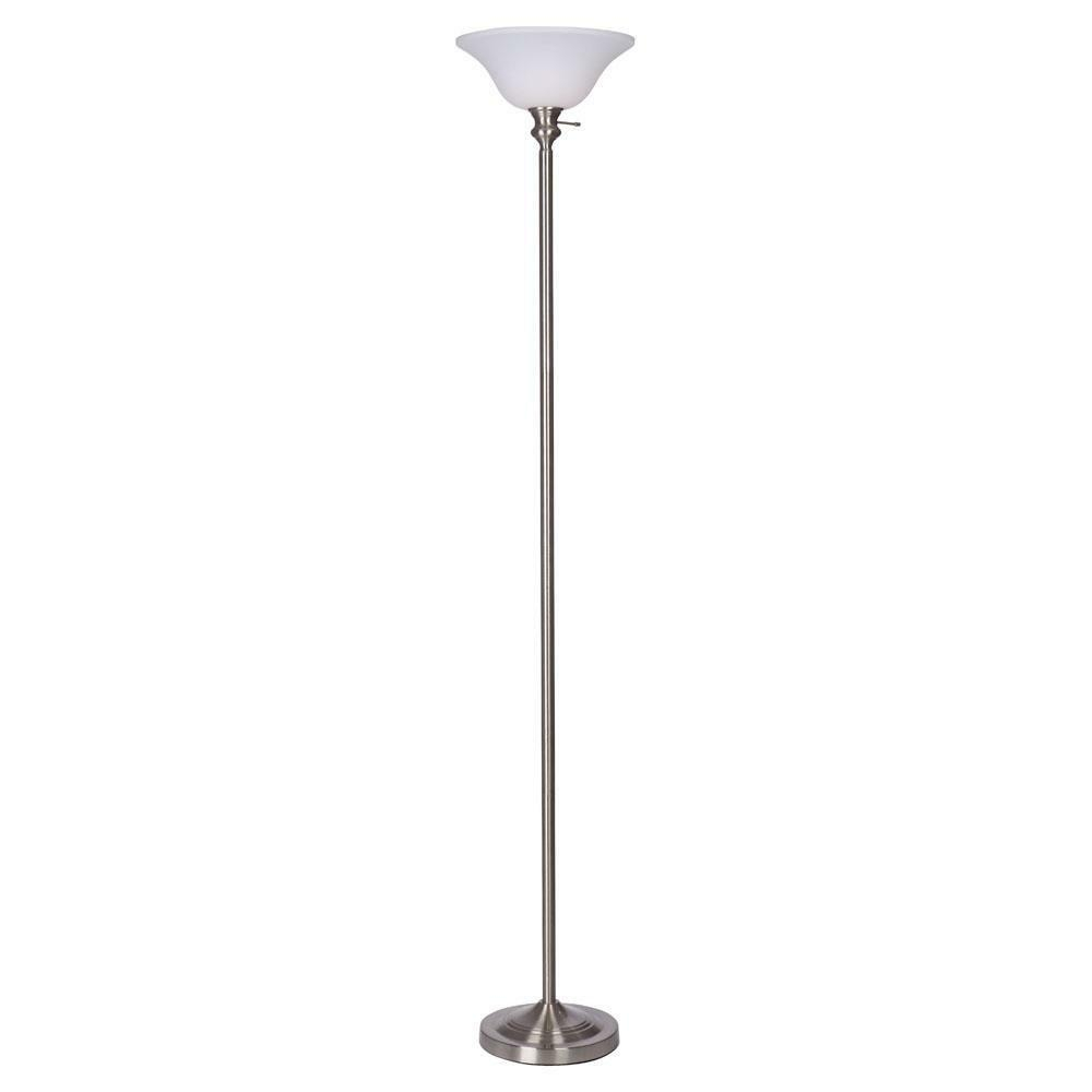 Hampton Bay Brushed Nickel Floor Lamp With 3 Way Switch intended for size 1000 X 1000