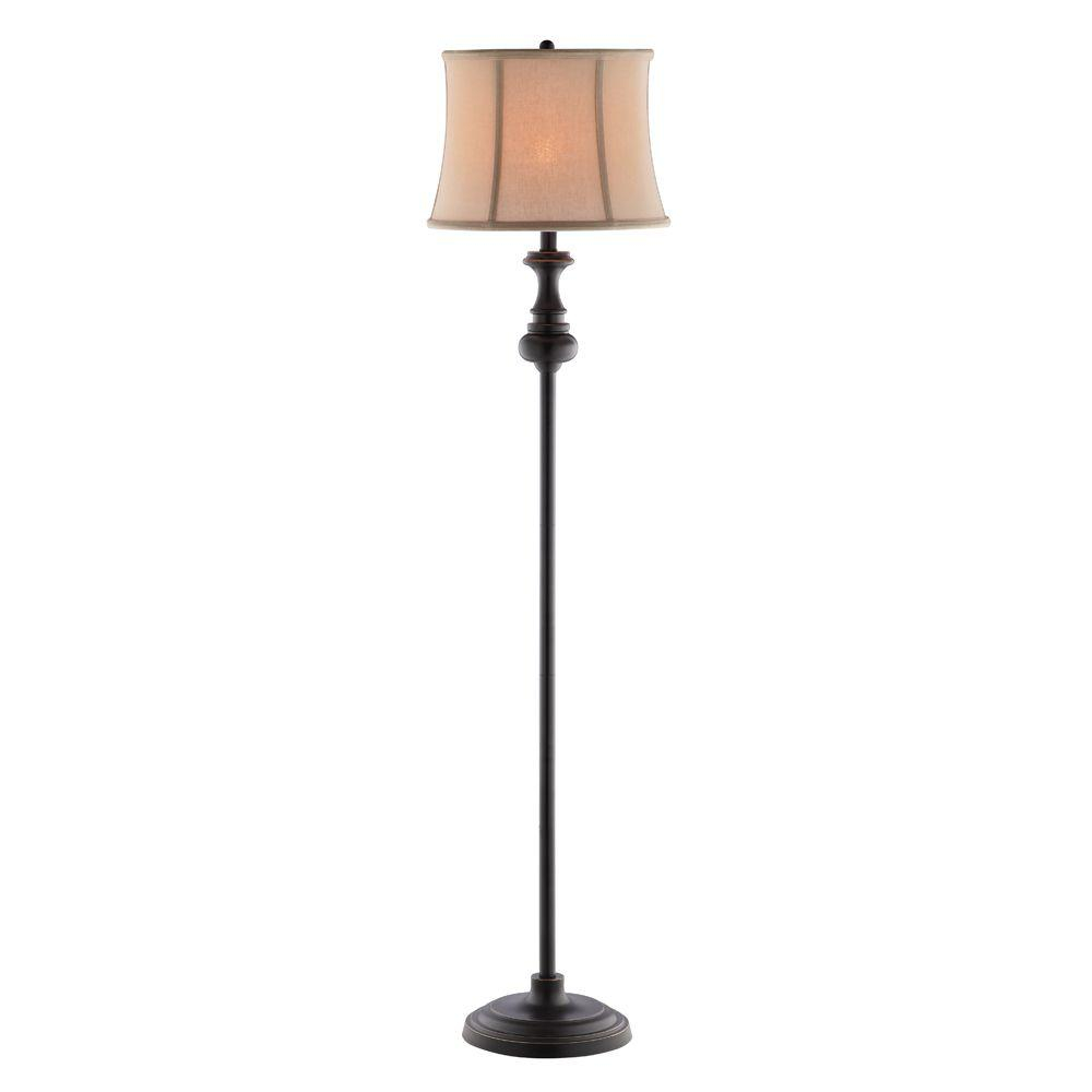 Hampton Bay Candler 5875 In Oil Rubbed Bronze Floor Lamp With Bell Shaped White Shade with regard to dimensions 1000 X 1000