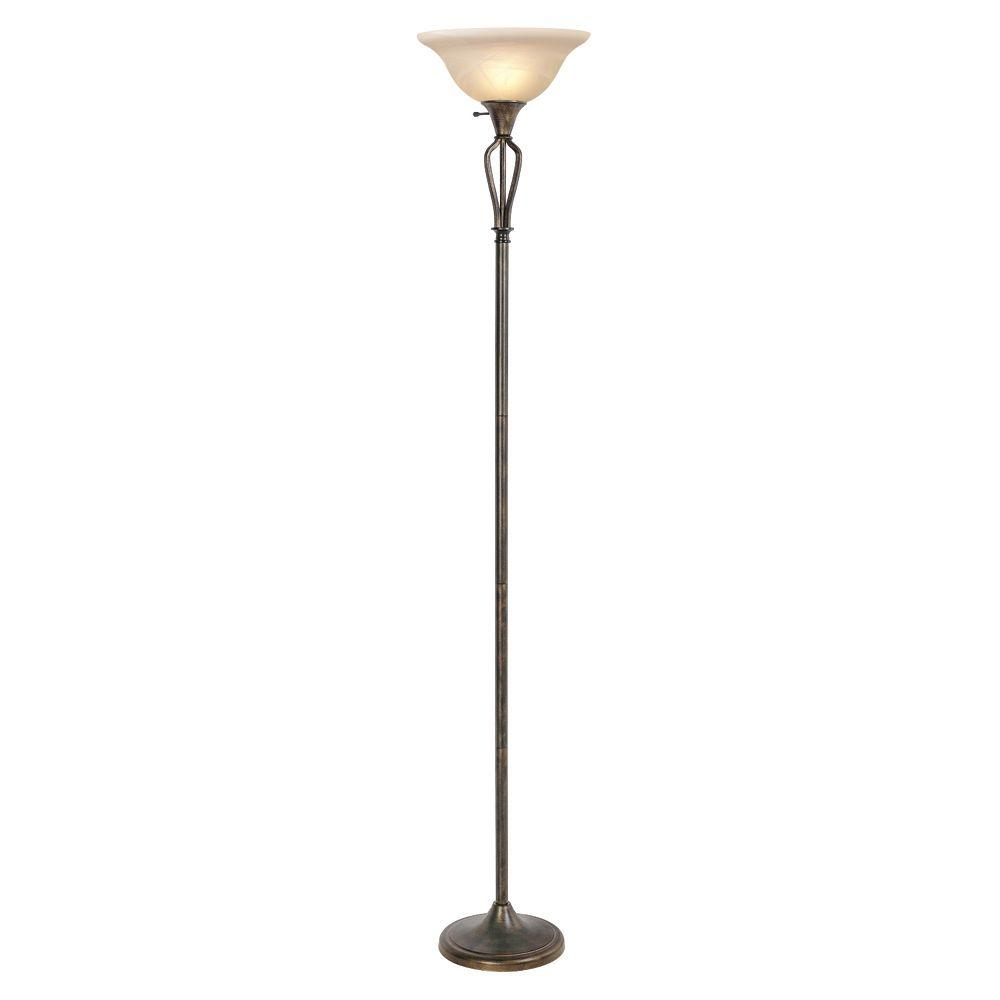 Hampton Bay Rhodes 71 12 In Bronze Torchiere Floor Lamp intended for dimensions 1000 X 1000