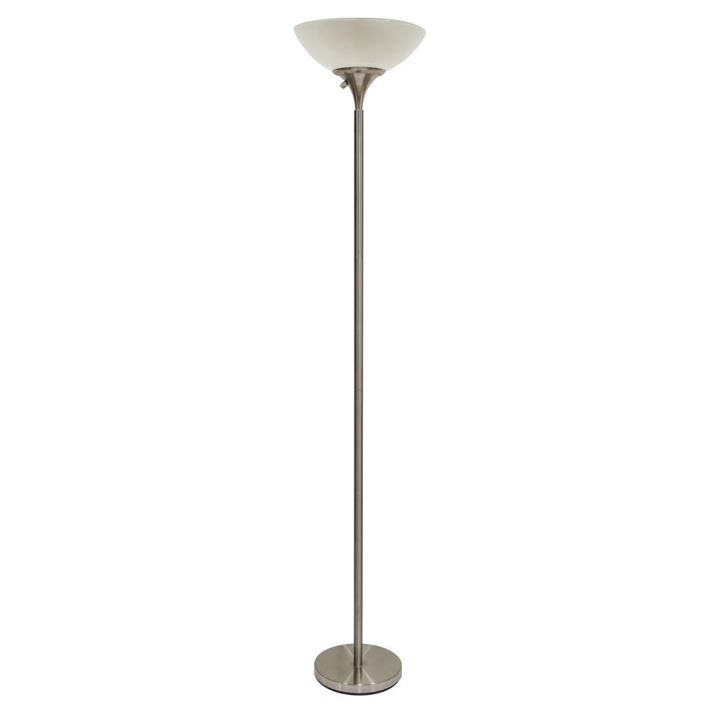 Hampton Bay Title 20 70 5 In Height 300 Watt Floor Lamp Satin throughout measurements 1000 X 1000