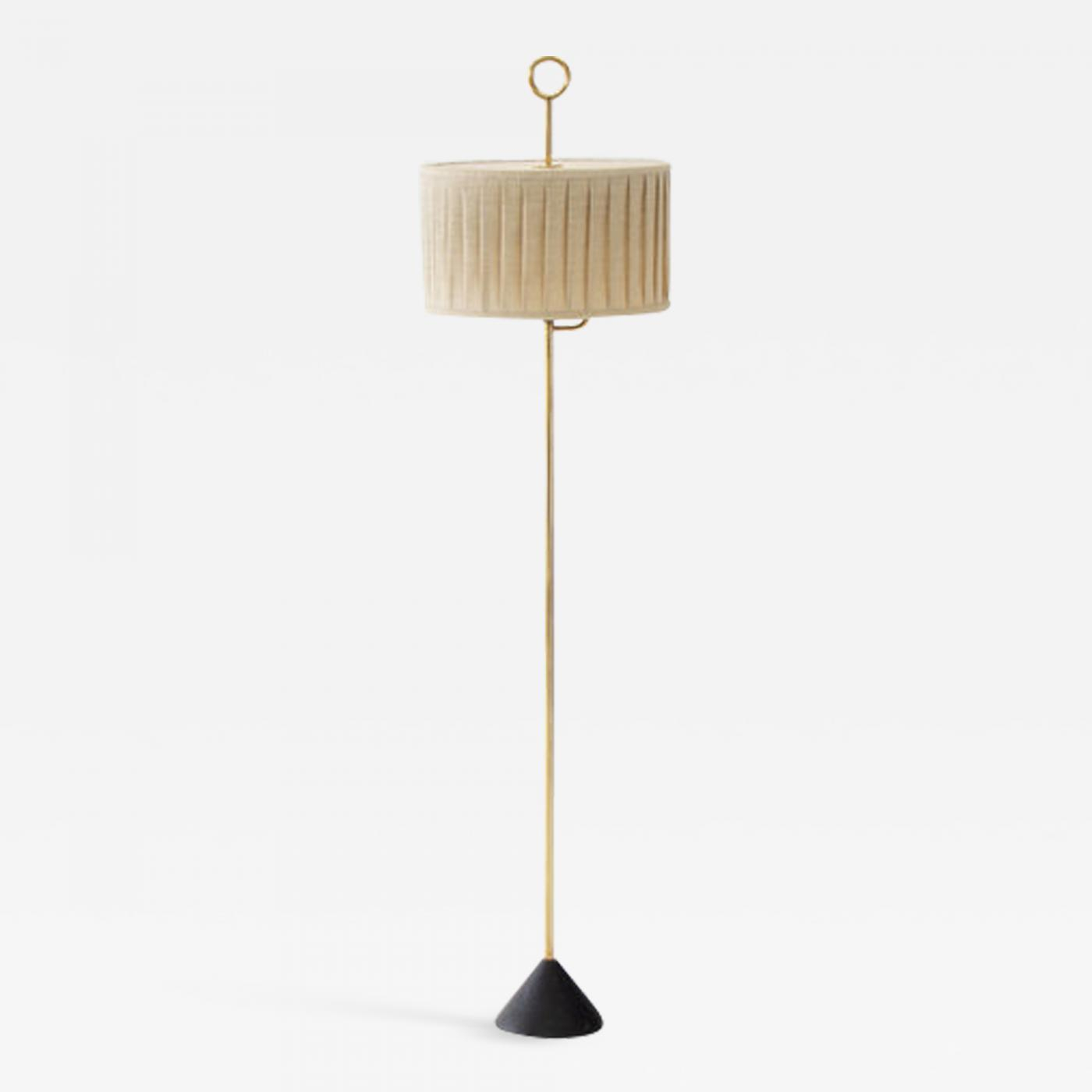 Hans Agne Jakobsson Floor Lamp G20 Hans Agne Jakobsson In Brass And Fabric Sweden 1950s pertaining to proportions 1400 X 1400