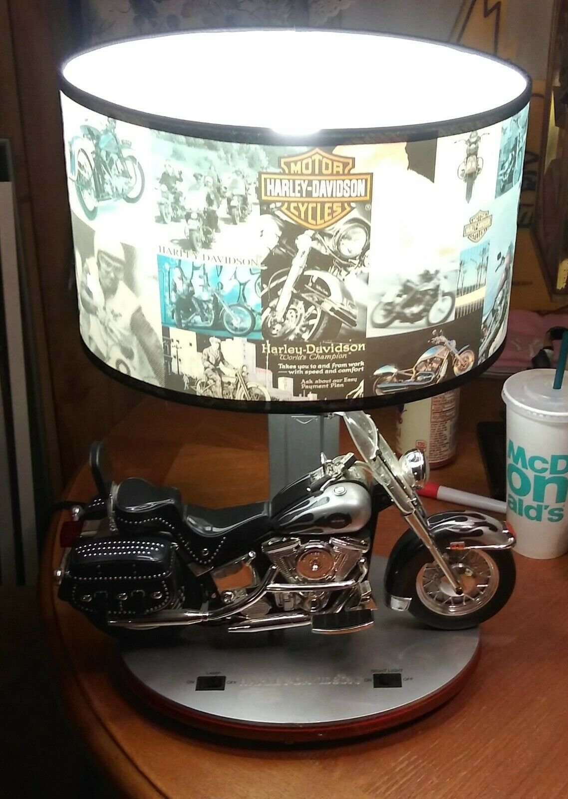 Harley Davidson Heritage Softail Table Lamp With Night Light Sounds in sizing 1138 X 1600