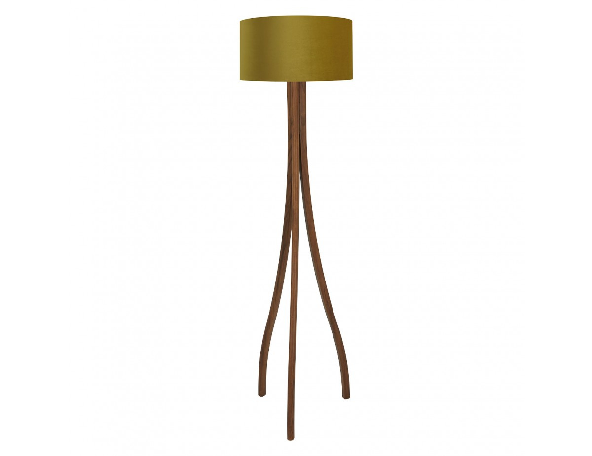 Harmony Walnut Stained Wooden Floor Lamp With Olive Shade pertaining to size 1200 X 925