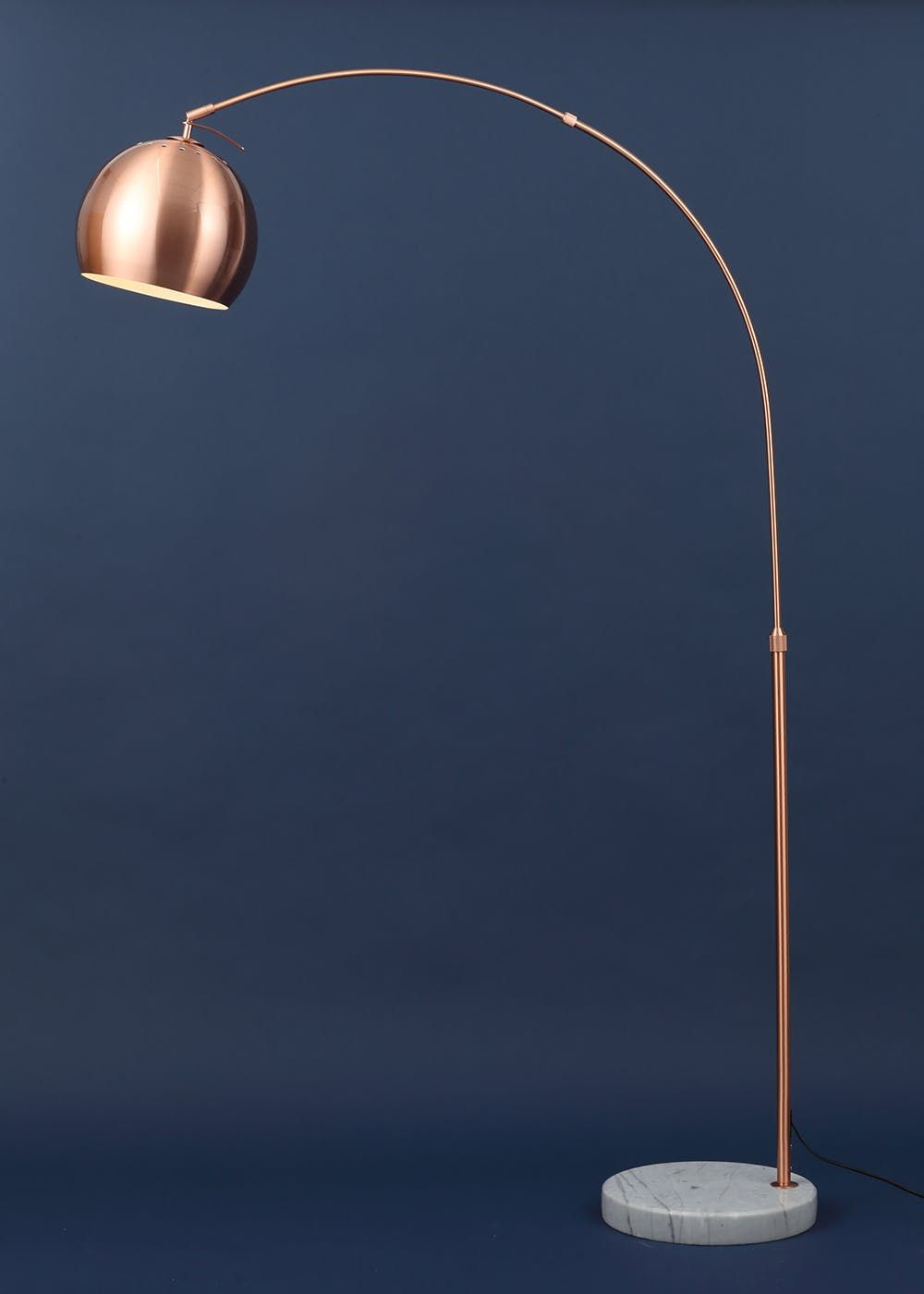 Helene Arc Floor Lamp H170cm X W35cm Copper In 2019 for proportions 1000 X 1400