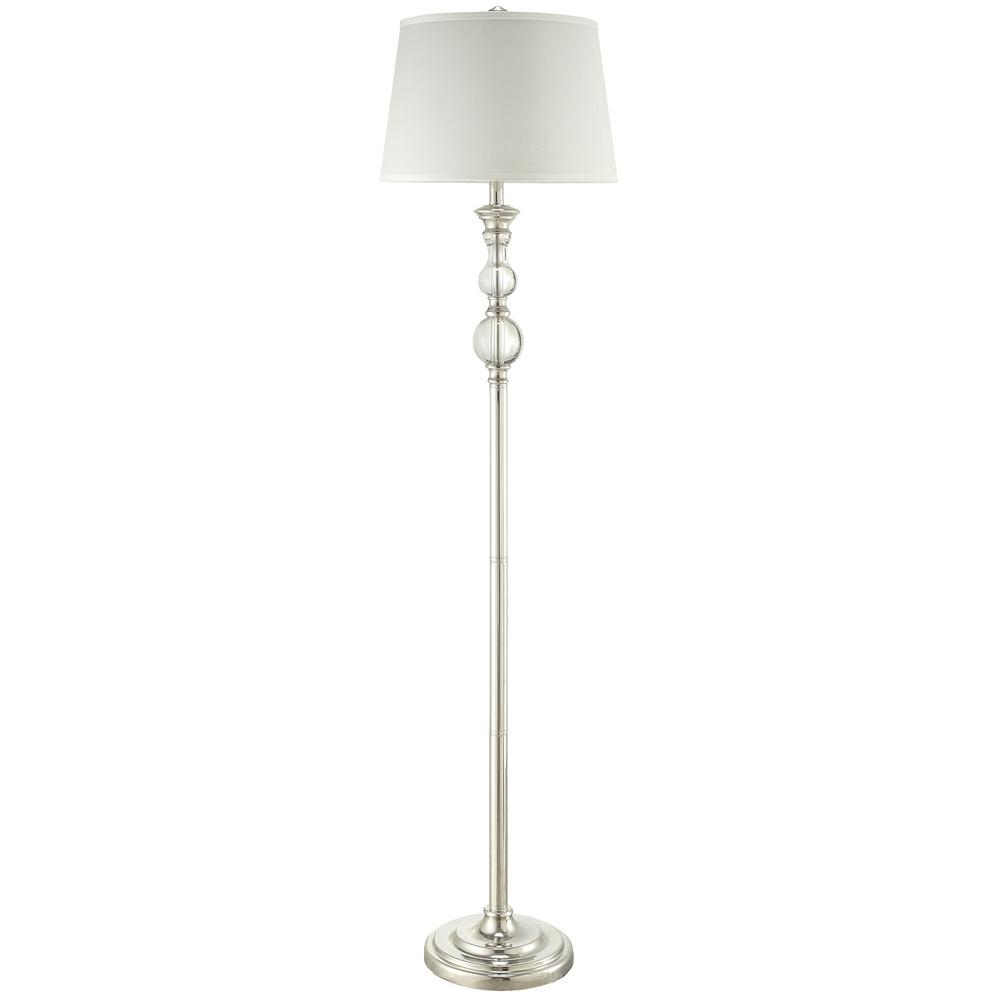 Homesullivan L 63 In H Satin Nickel Crystal Glass Floor Lamp 3 Way Switch for dimensions 1000 X 1000