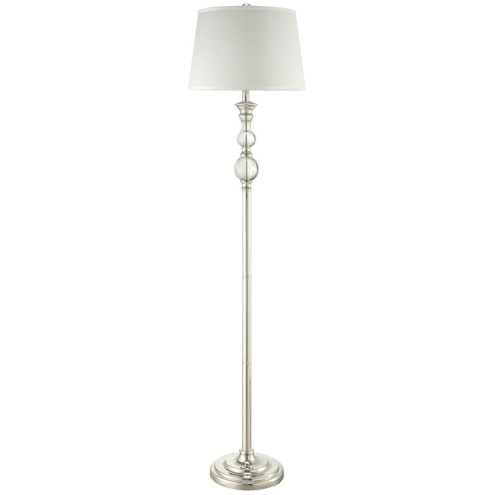 Homesullivan L 63 In H Satin Nickel Crystal Glass Floor Lamp 3 Way Switch with size 1000 X 1000