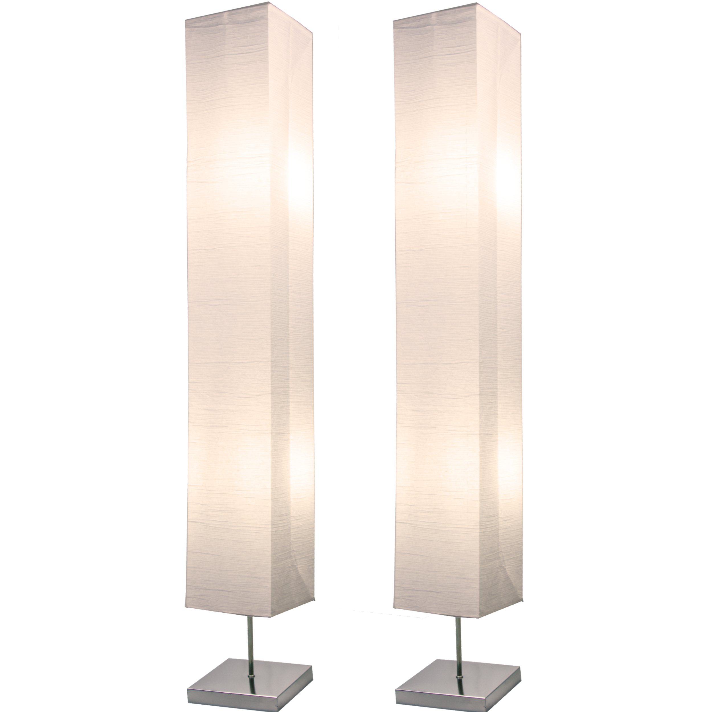 Honors Chrome Floor Lamp Set 50 Inches Tall With White Paper pertaining to proportions 2500 X 2500