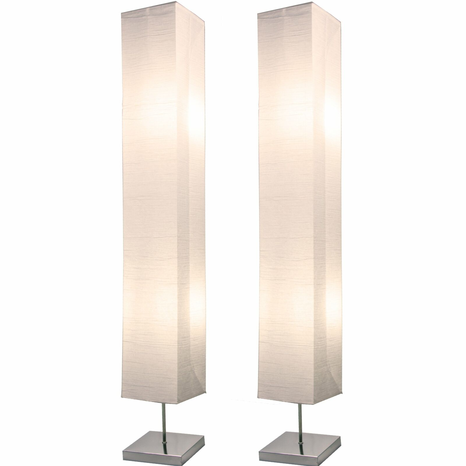 Honors Chrome Floor Lamp Set 50 Inches Tall With White Paper Shade inside dimensions 1600 X 1600