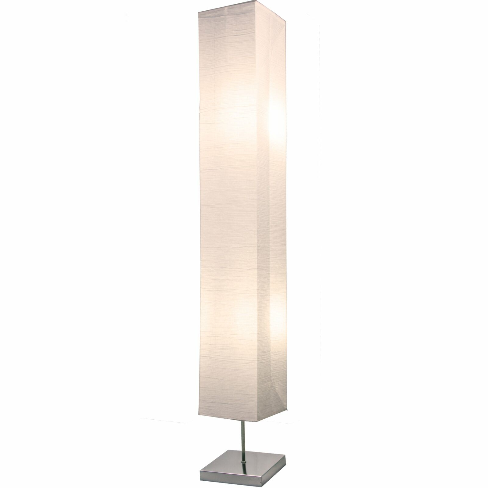 Honors Chrome Floor Lamp Set 50 Inches Tall With White Paper Shade inside measurements 1600 X 1600