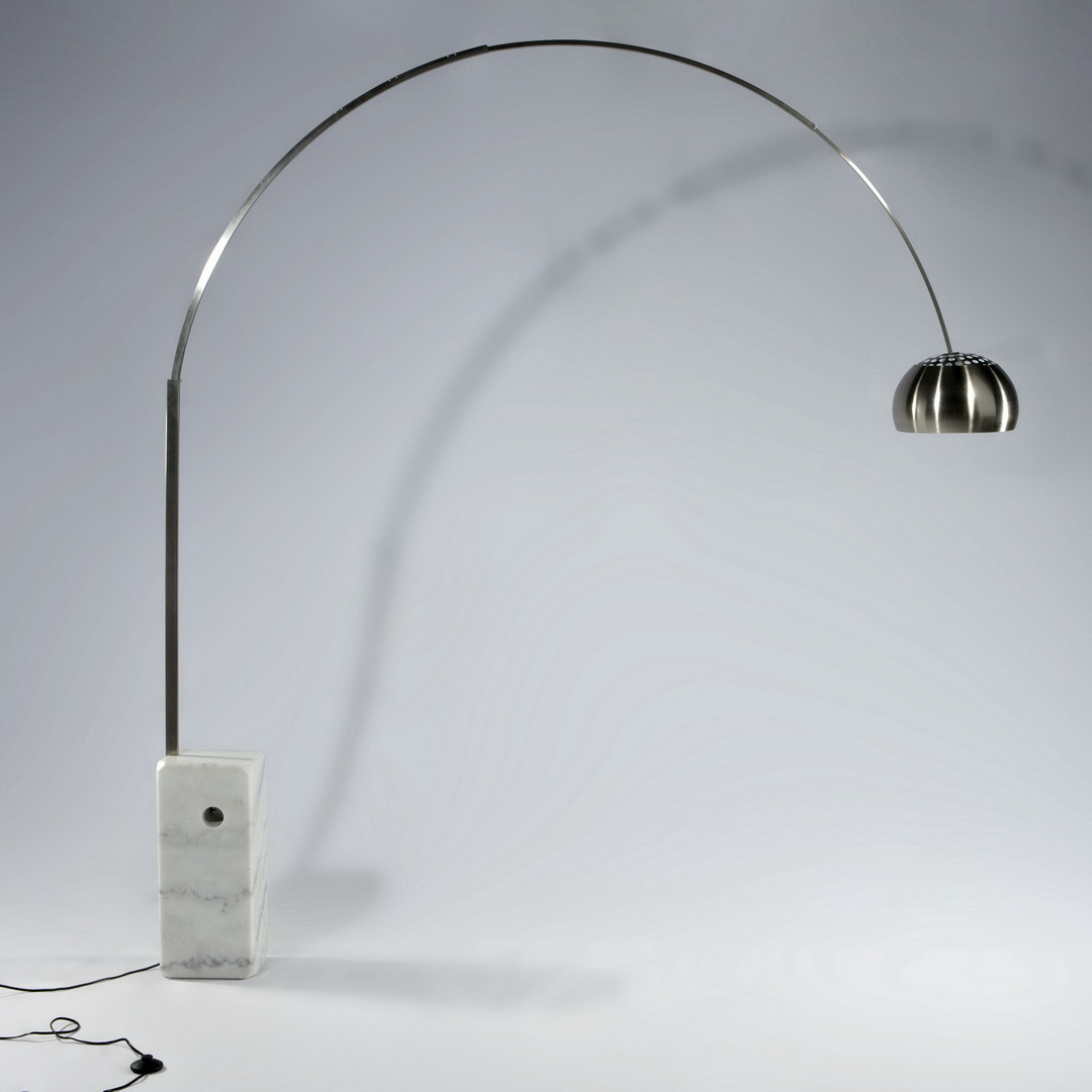 Hot Item Carrara White Marble Stainless Steel Arc Retro Floor Lamp throughout size 1080 X 1080