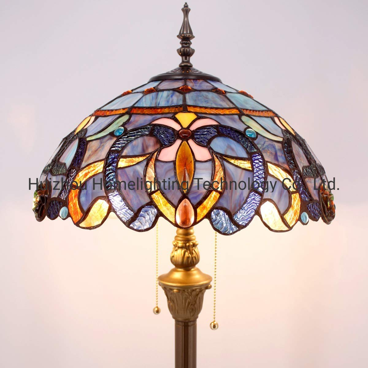 Hot Item Tff 8771 Tiffany Style Floor Lamp Stained Glass Blue Purple Cloudly Crystal Lover Flower Shade Standing Light within dimensions 1200 X 1200