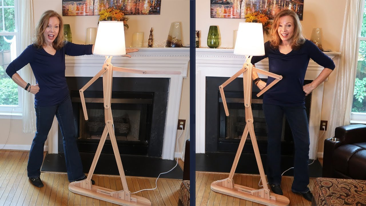 Hroome Wooden Floor Lamp Modern Stick Man Light Adjustable Review intended for size 1280 X 720