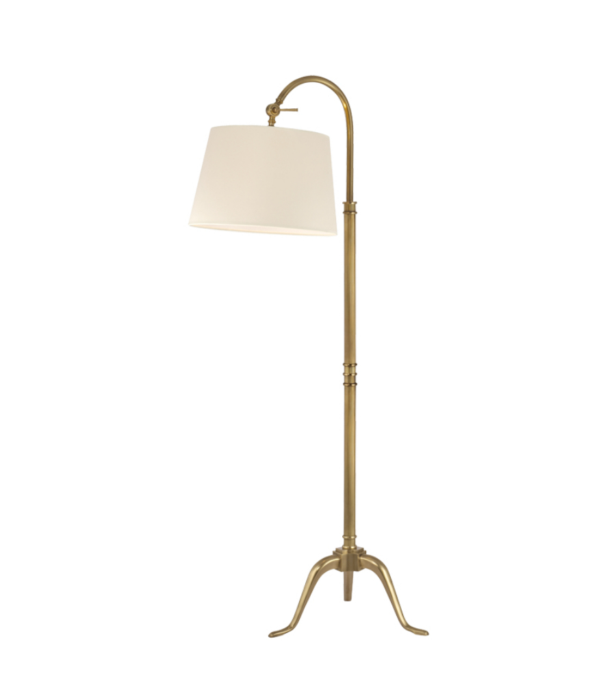 Hudson Valley L605 Vb Ws Burton 1 Light Arc Floor Lamp In Vintage Brass regarding size 900 X 1000