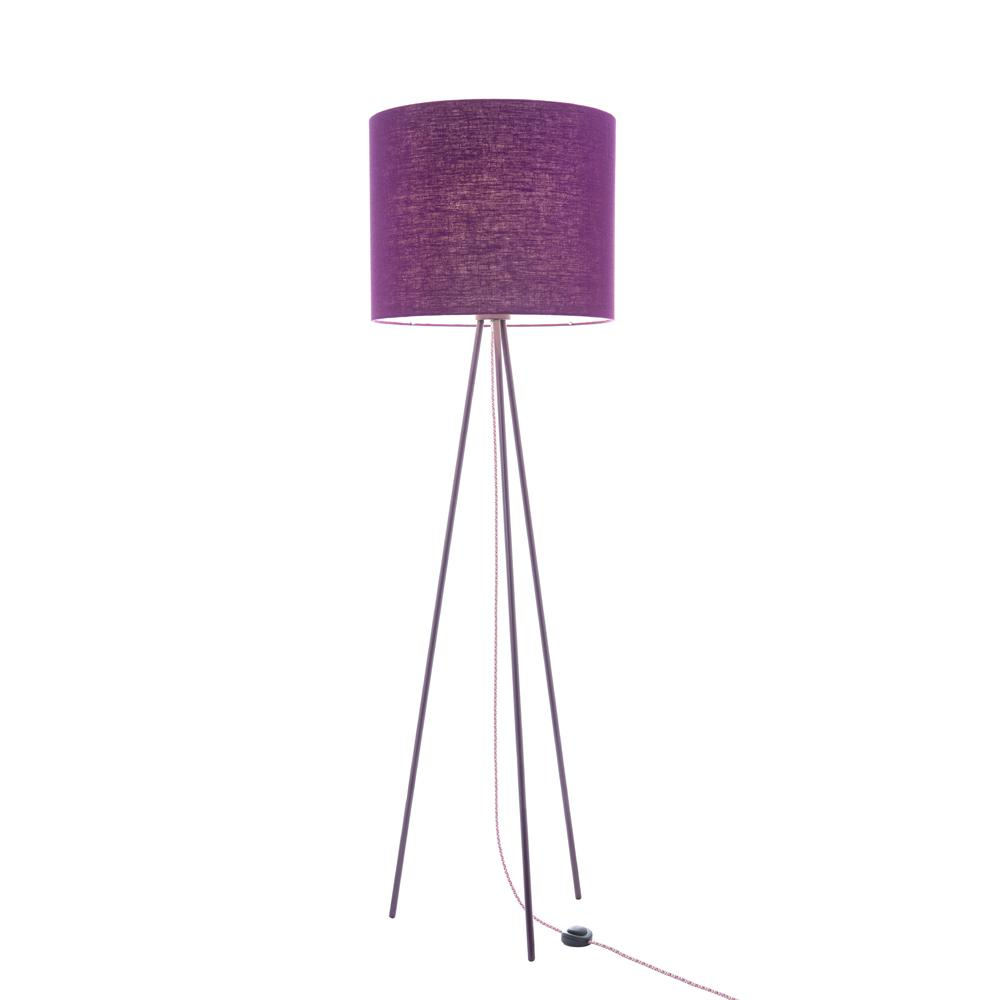 Hygge Floor Lamp Linum 130cm Aubergine Linen Shade Textile Cable inside proportions 1000 X 1000