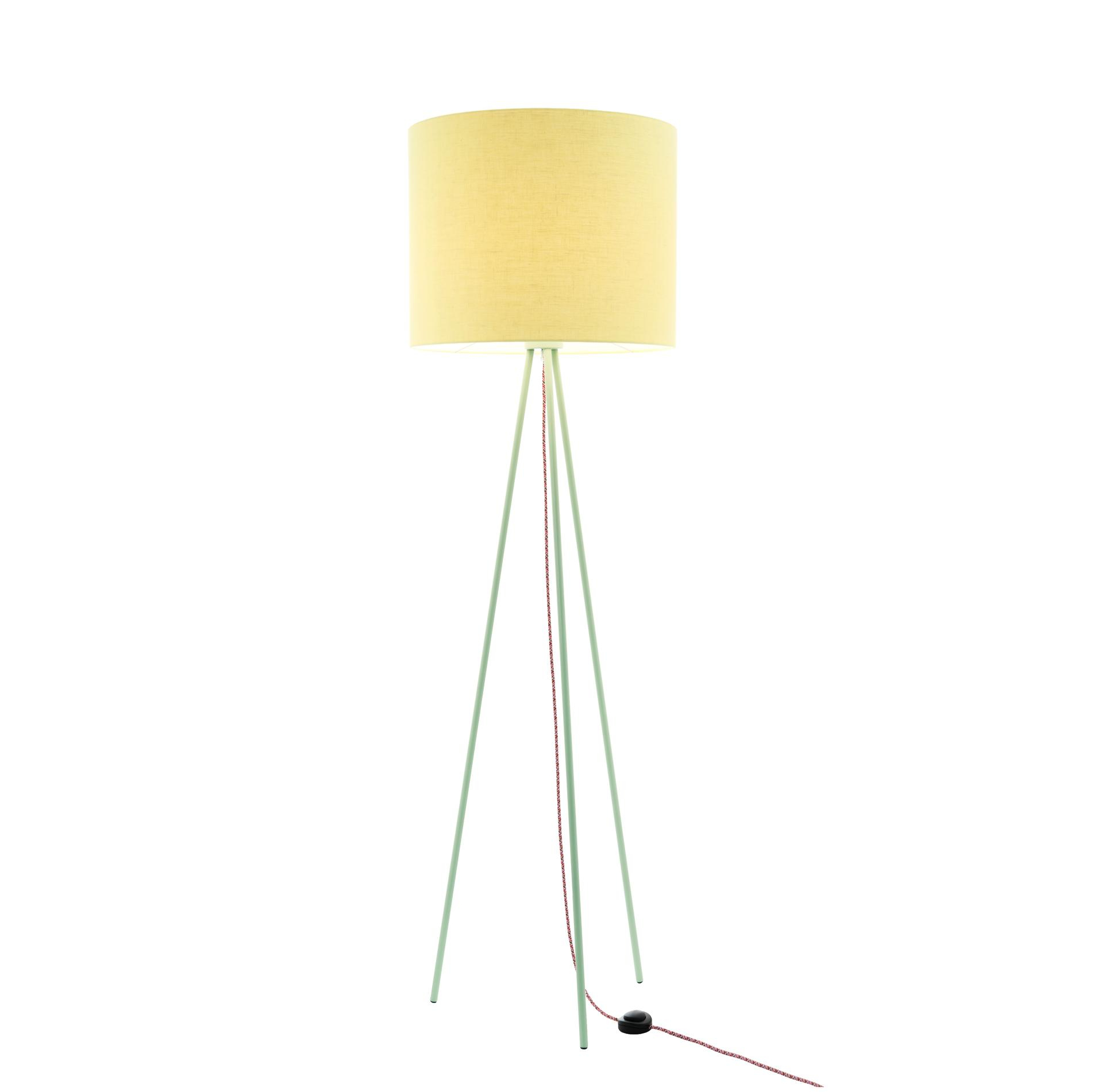 Hygge Floor Lamp Linum 130cm Green Linen Shade Textile Cable intended for measurements 1904 X 1902