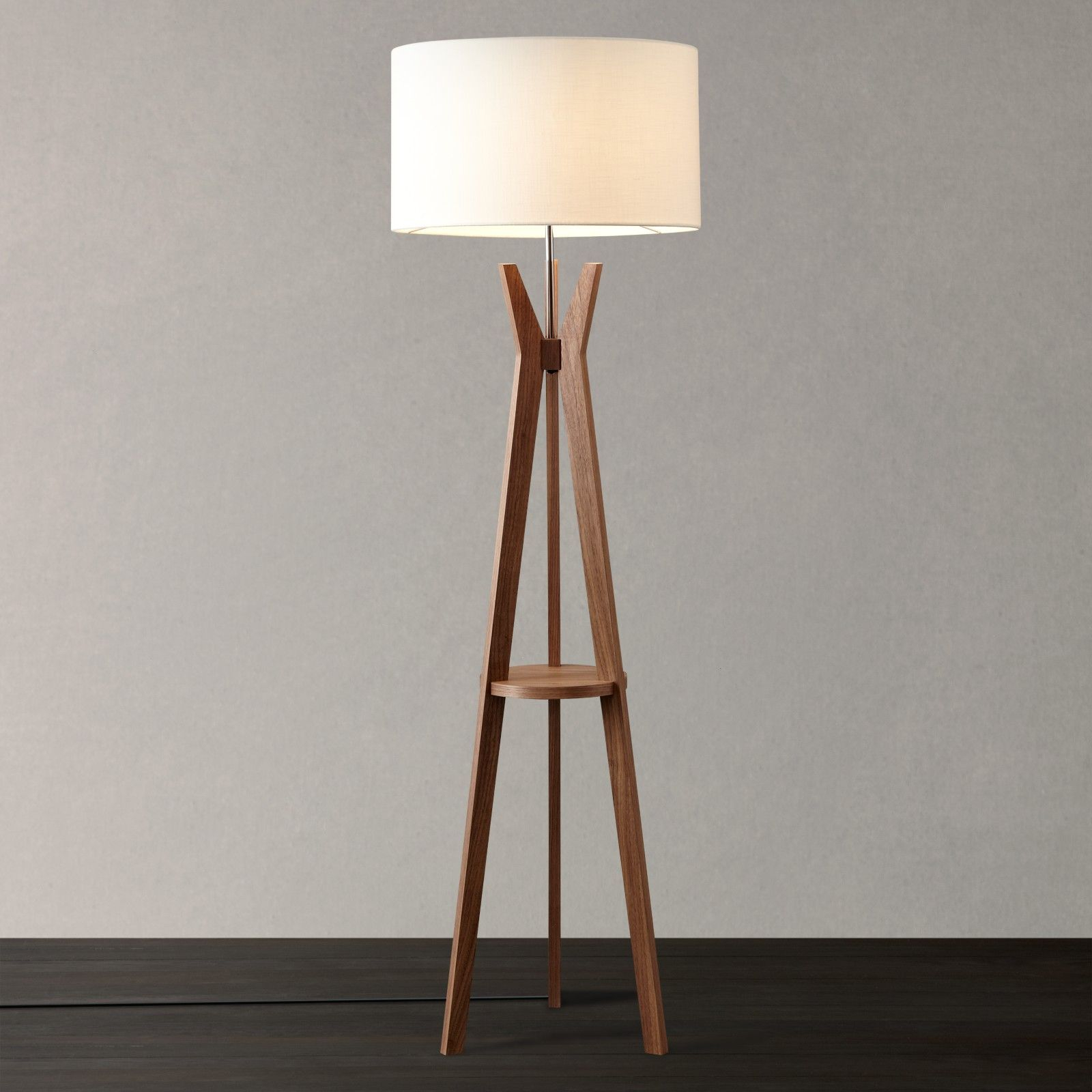 I4dzine Trafalgar Tripod Floor Lamp Walnut Wood Floor throughout measurements 1600 X 1600