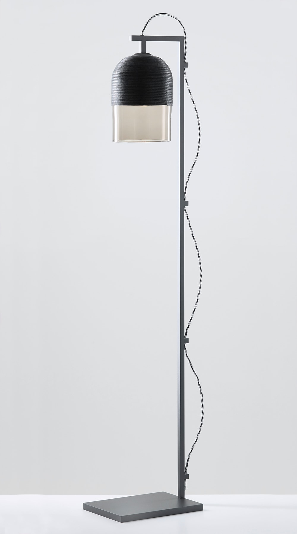 Indi Floor Lamp Black Weave And Smoke intended for size 1000 X 1800
