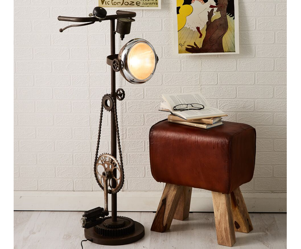 Indian Hub Cycle Chain Floor Standing Lamp within size 1058 X 874