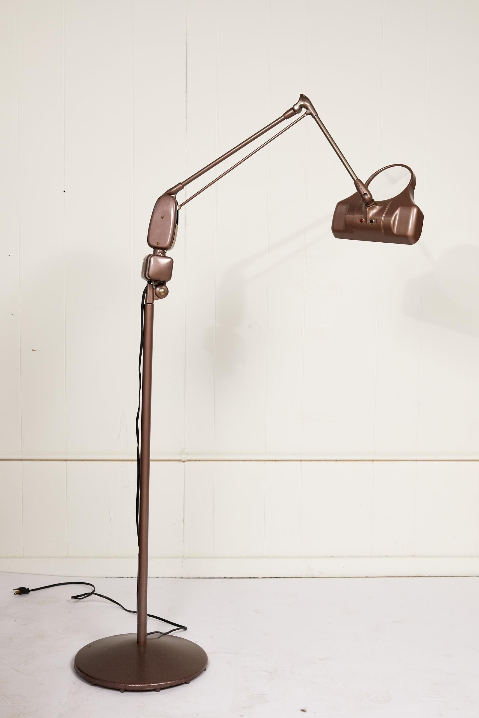 Industrial Articulating Arm Floor Lamp With Magnifier Dazor in sizing 1600 X 2400