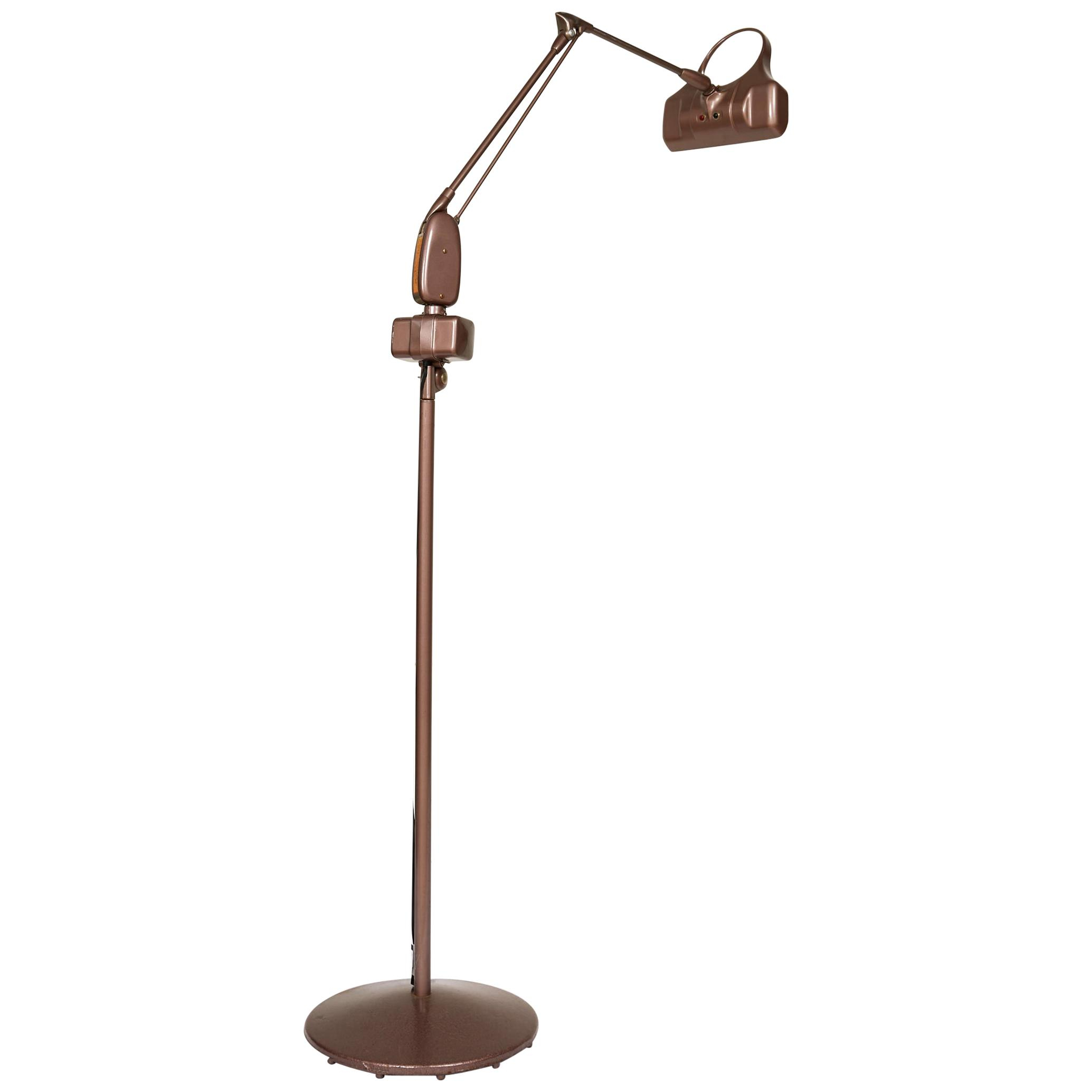 Industrial Articulating Arm Floor Lamp With Magnifier Dazor regarding proportions 2069 X 2069