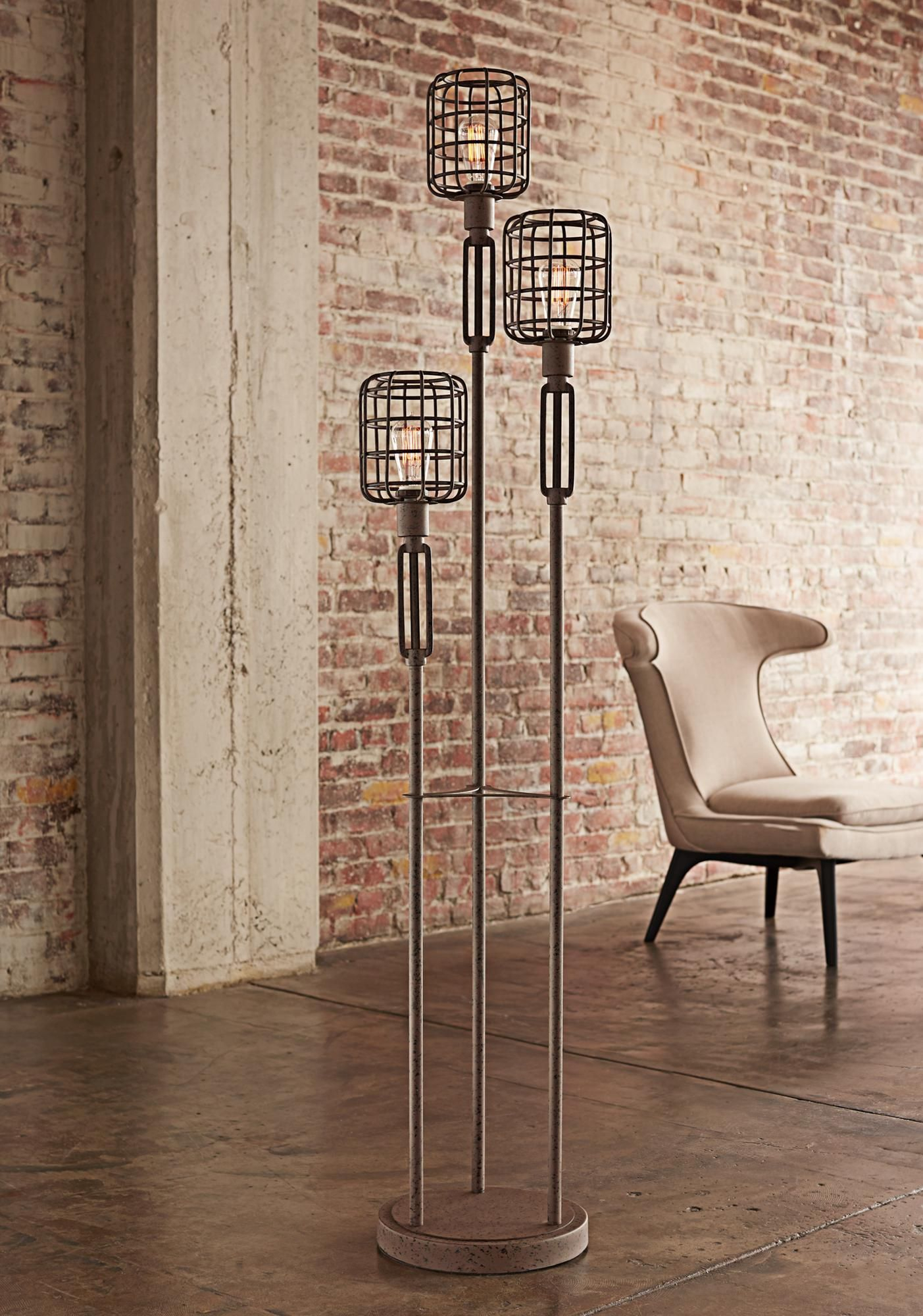 Industrial Cage Rust Metal Floor Lamp 4g486 Lamps Plus with sizing 1403 X 2000