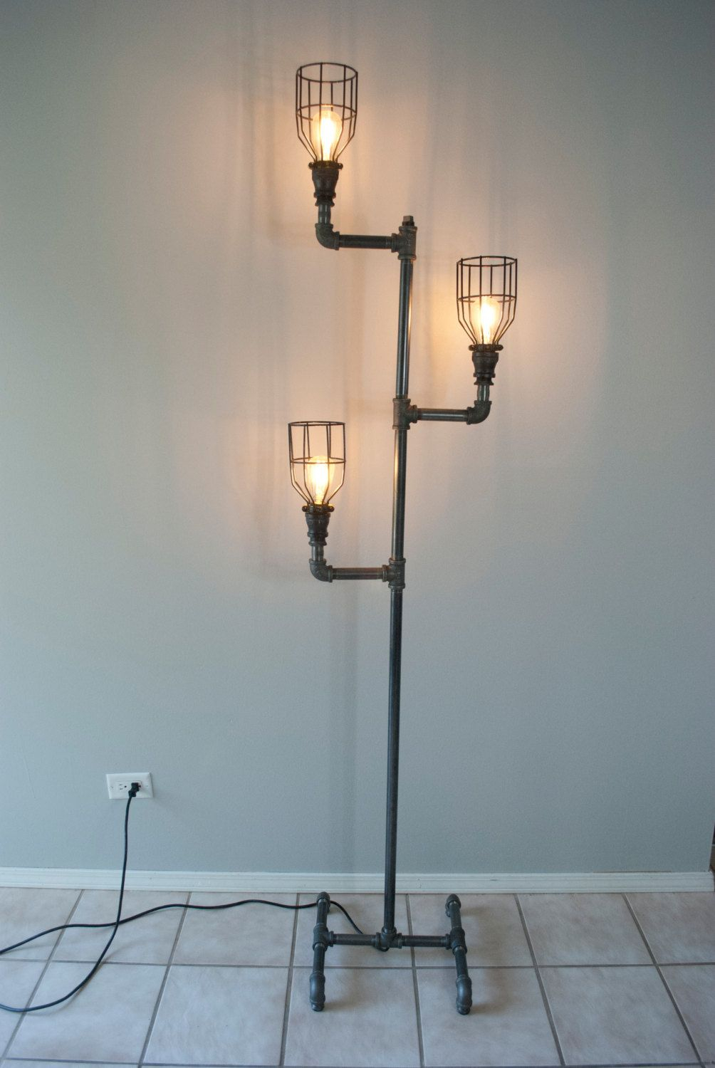 Industrial Floor Lamp Pipesfurnitureus On Etsy in measurements 1004 X 1500