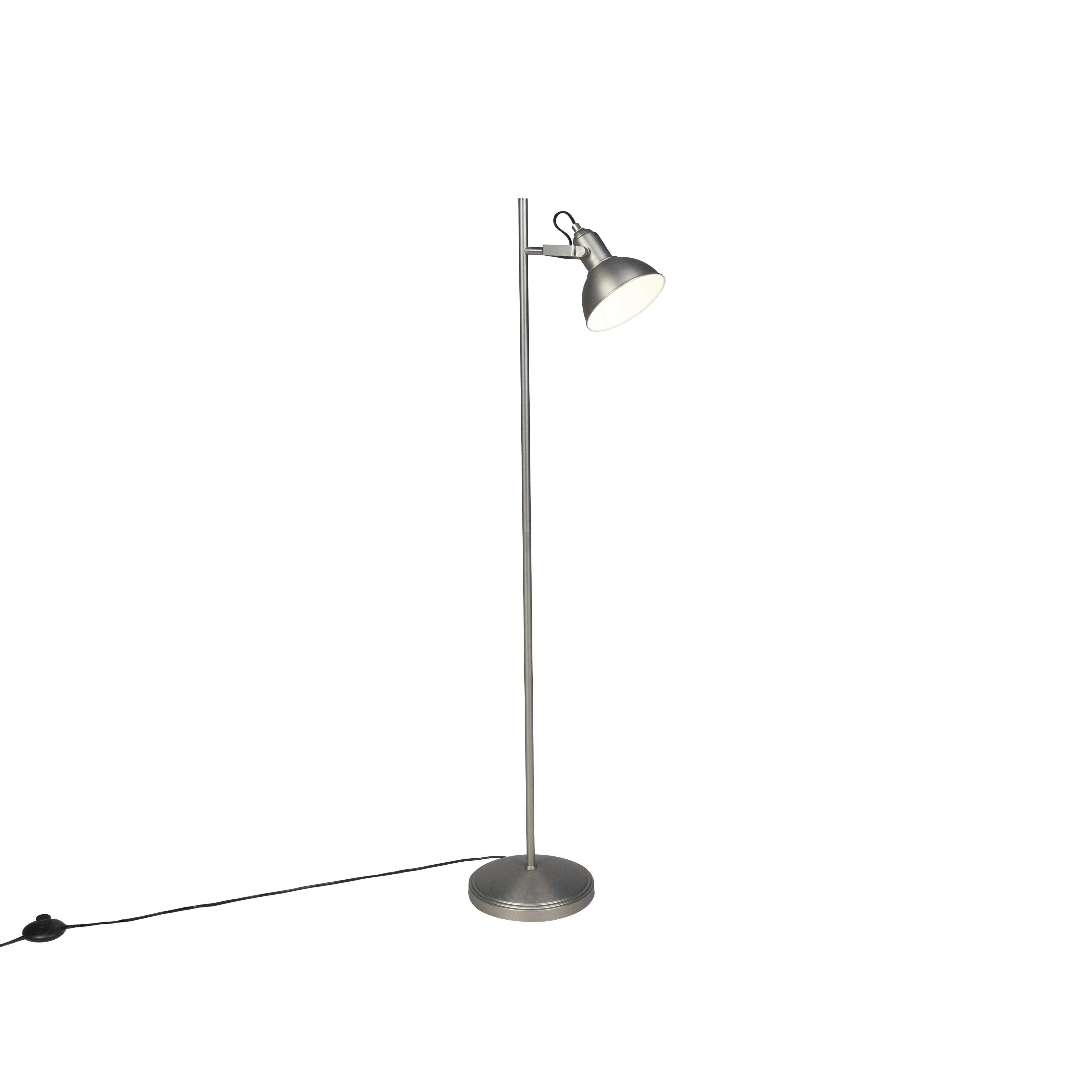 Industrial Floor Lamp Steel With White Inner Shade Tommy inside proportions 3934 X 3934
