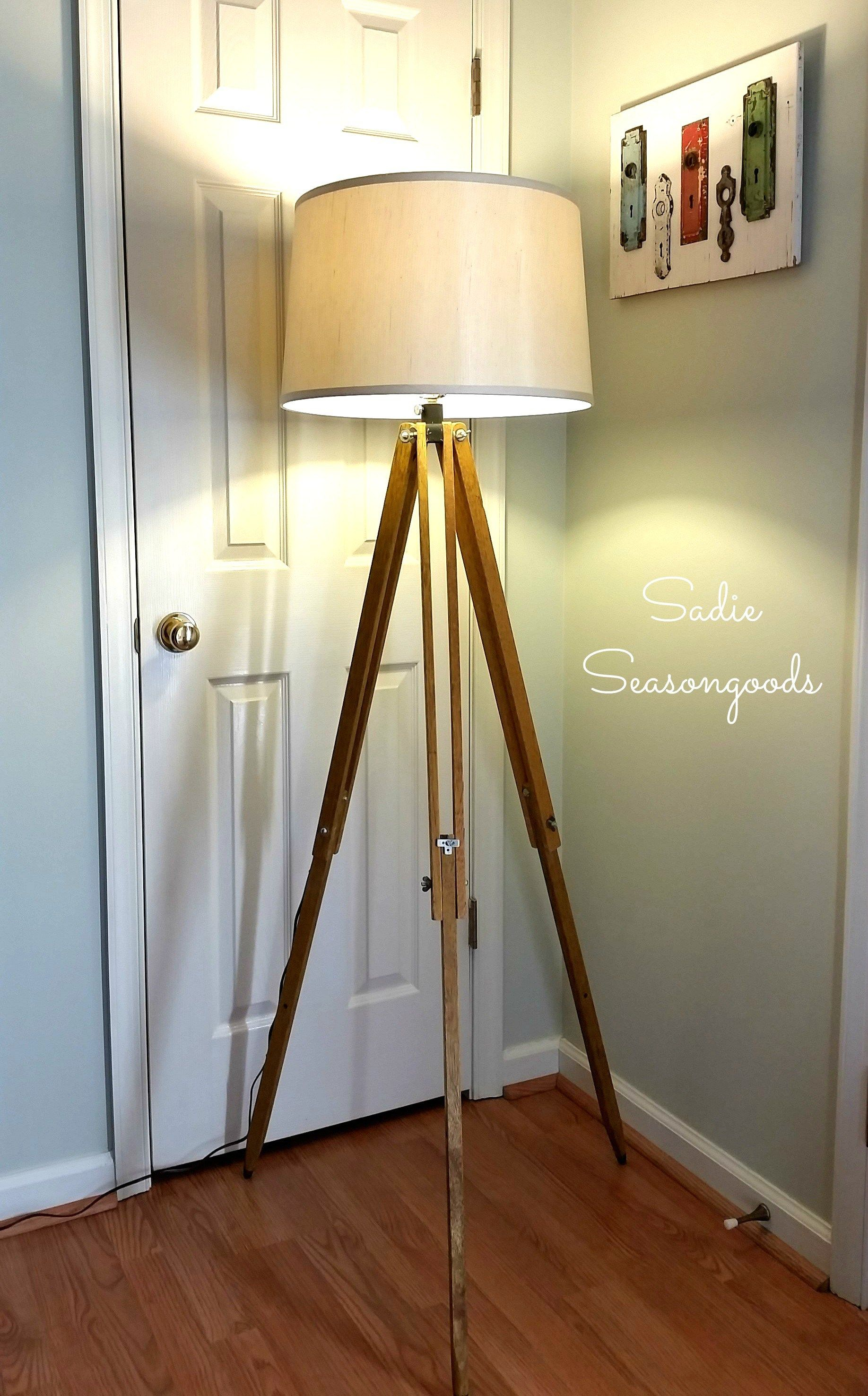 Industrial Floor Lamp Tripod Floor Lamp Upcycling A in measurements 1836 X 2953