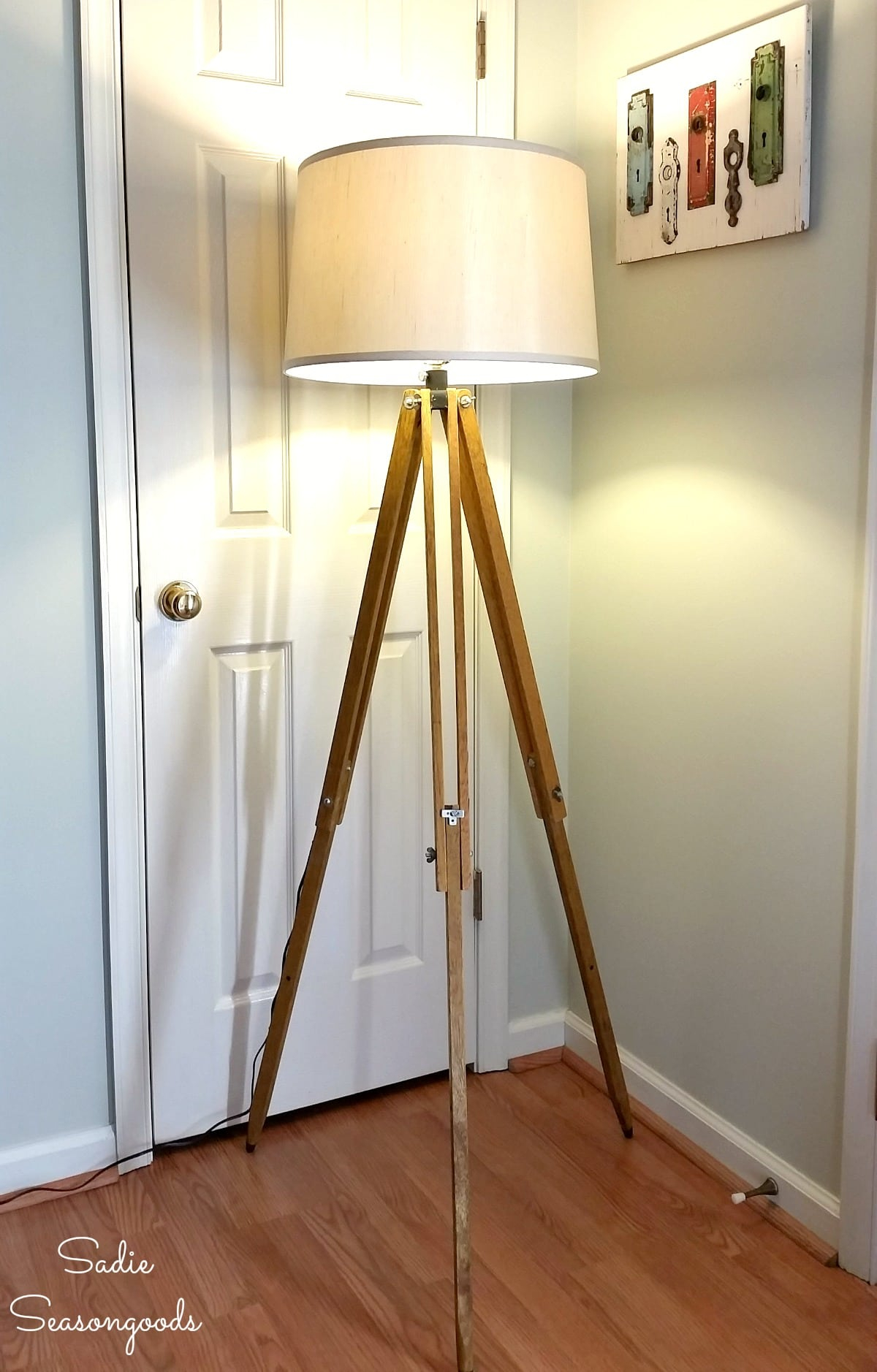 Industrial Floor Lamp Tripod Floor Lamp Upcycling A intended for proportions 1200 X 1878