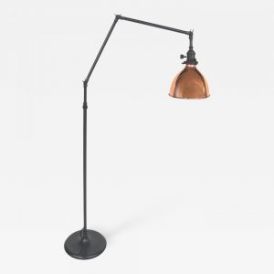 Industrial Style Bronze Adjustable Floor Lamp With Copper Shade inside size 1400 X 1400