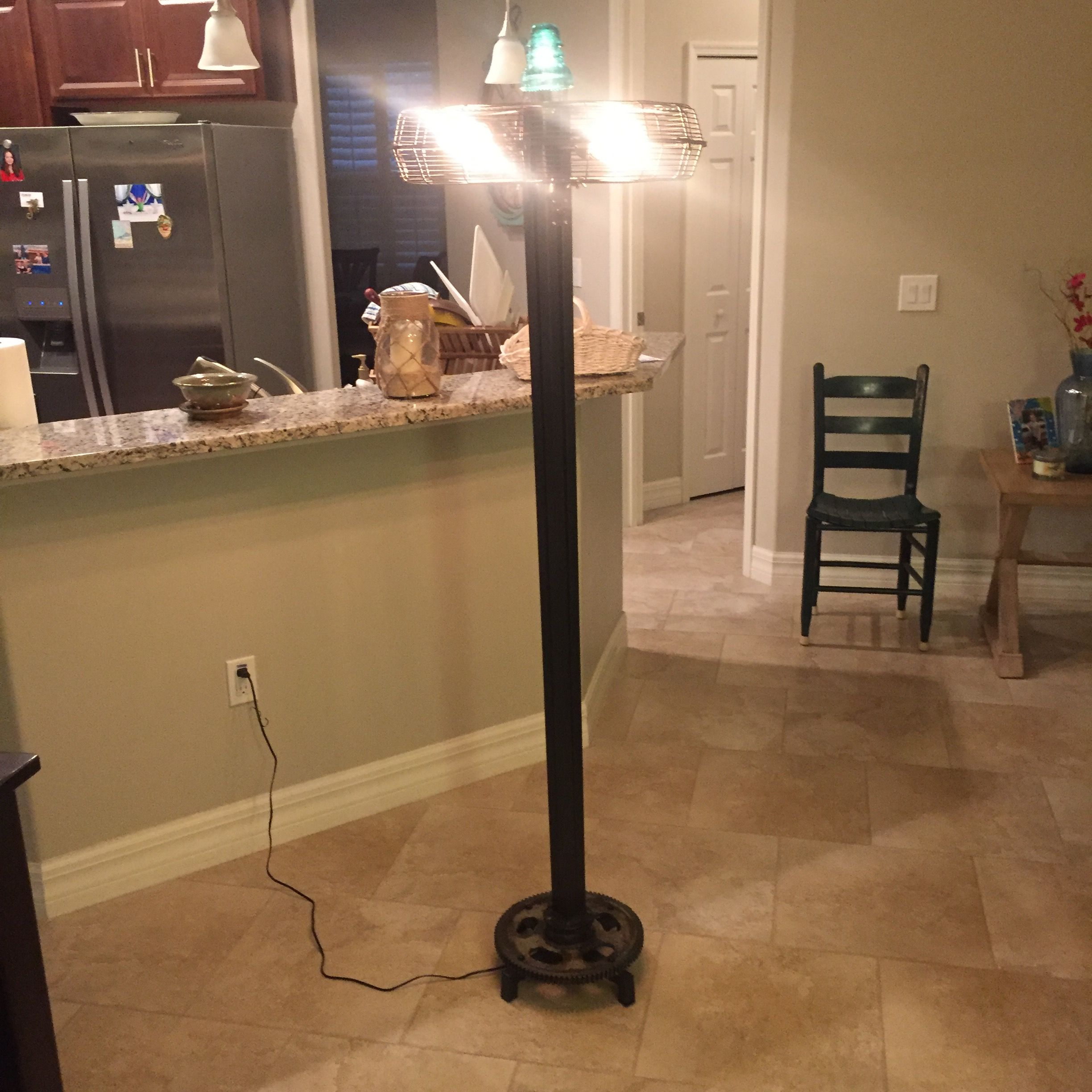 Industrial Style Floor Lamp Made From Old Fan Shroud Gear with dimensions 2448 X 2448