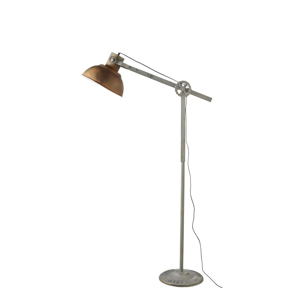 Industrial Style Grey Metal And Rust Effect Adjustable Floor Lamp H136 in measurements 1000 X 1000