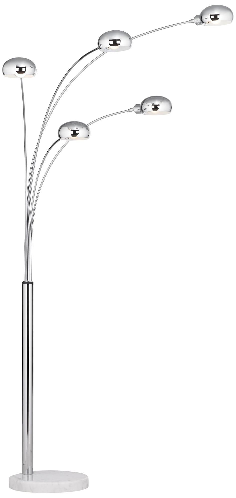 Infini 78 High 5 Light Arc Floor Lamp With Marble Base regarding proportions 947 X 2000