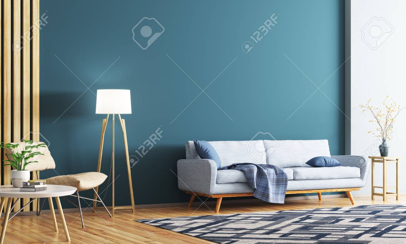 Interior Of Modern Living Room With Sofa Armchair Coffee Table for proportions 1300 X 782