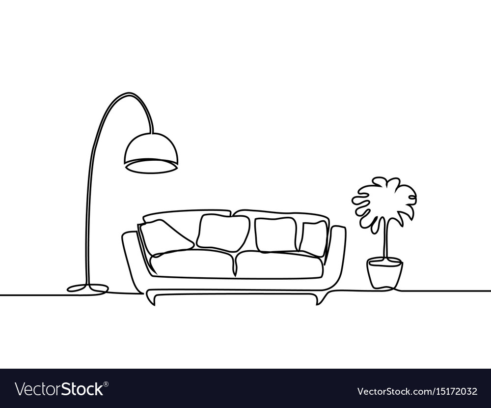 Interior With Sofa Floor Lamp And Plant with regard to dimensions 1000 X 830