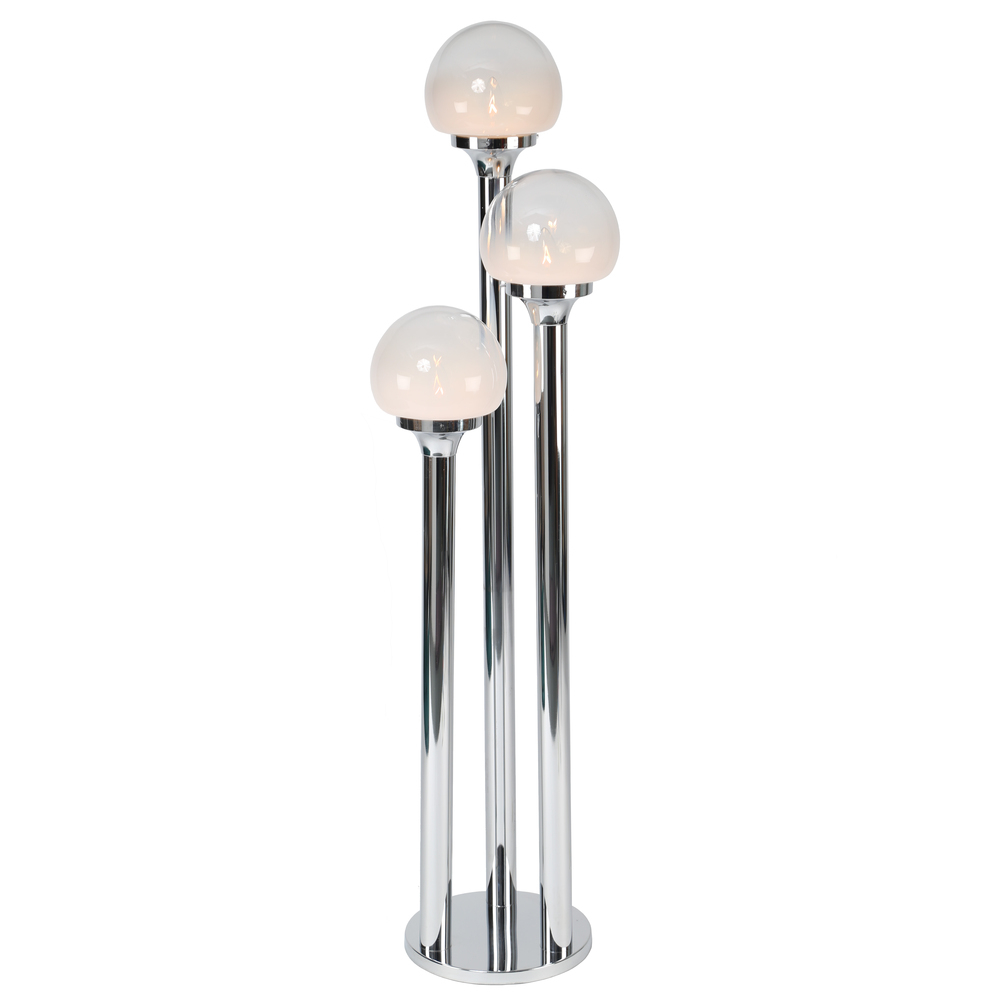 Italian Three Globe Chrome Floor Lamp Full Circle Modern throughout measurements 1000 X 1000