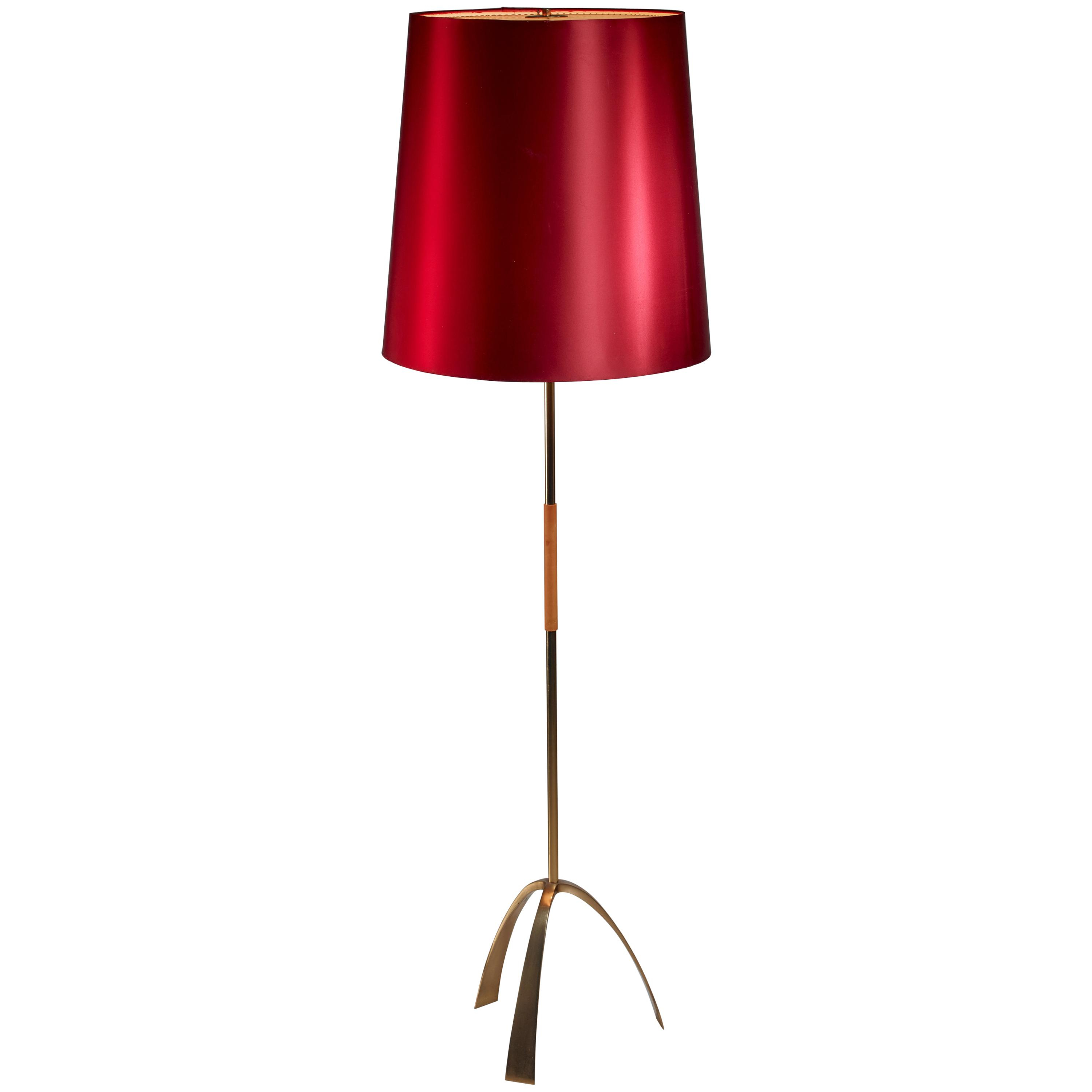 Italian Uplighter Floor Lamp In Wonderful Dark Red 1950s pertaining to size 3000 X 3000