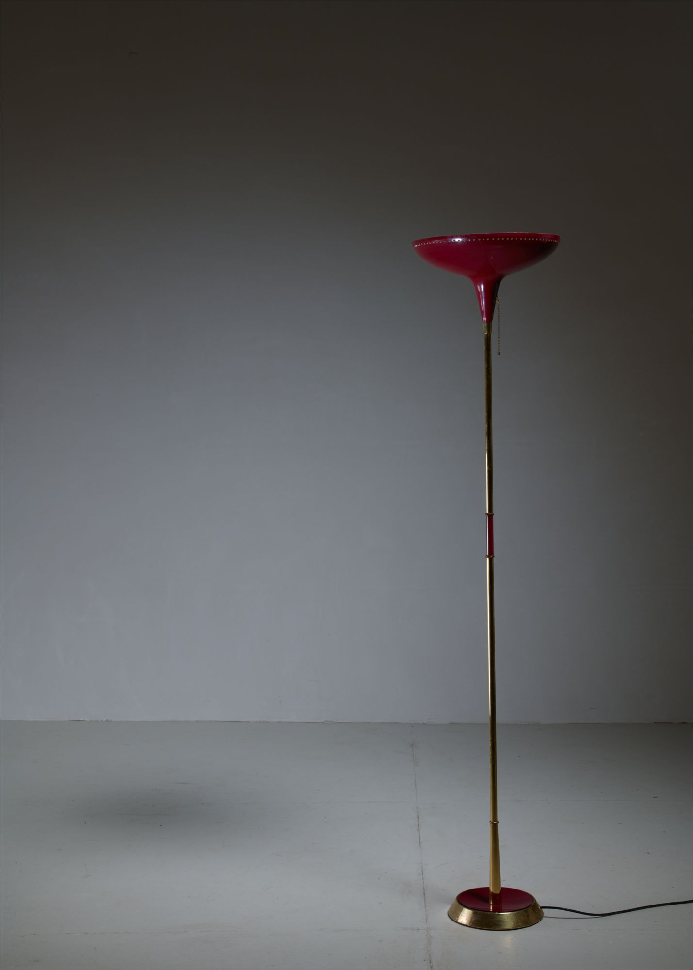 Italian Uplighter Floor Lamp In Wonderful Dark Red 1950s with regard to measurements 1429 X 2000