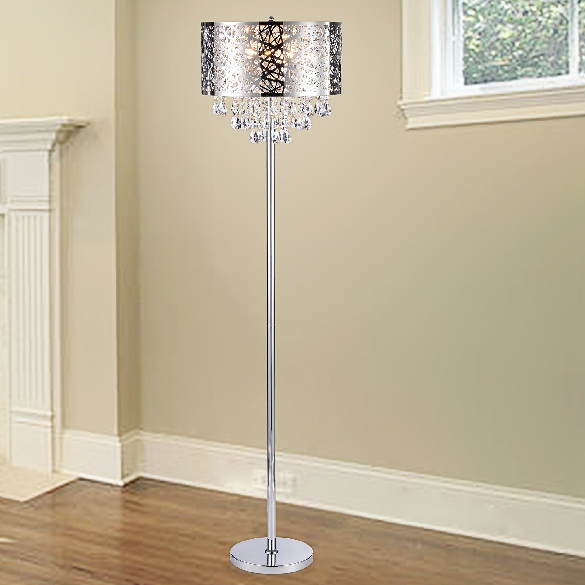Ivica Chrome 3 Light Metal Crystal Floor Lamp within size 2000 X 2000