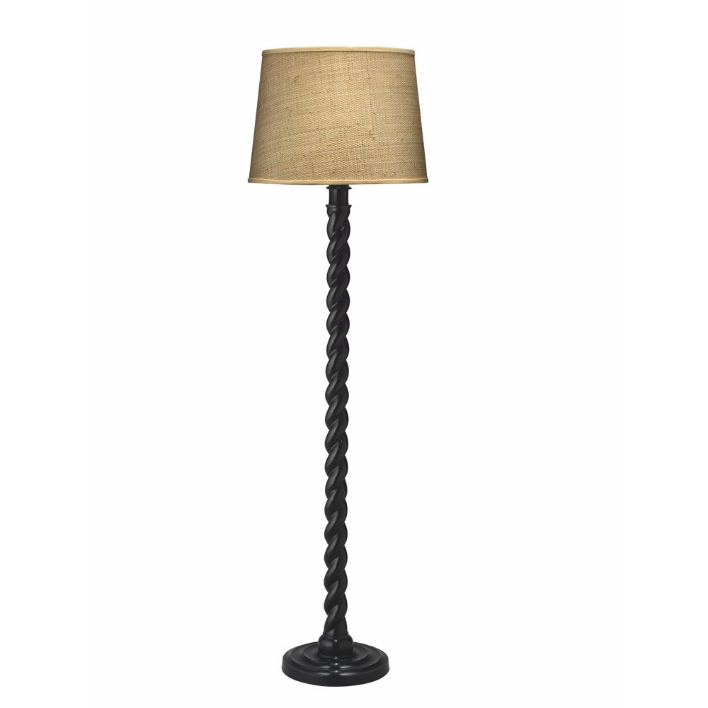 Jamie Young Barley Twist Floor Lamp In Black With Large Open Cone Shade In Raffia 1barl Flbk pertaining to measurements 1000 X 1000