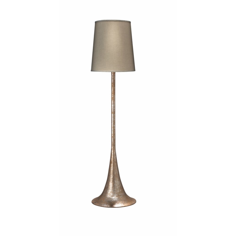 Jamie Young Hammered Metal Floor Lamp In Platinum With Tall Open Cone Shade In Natural Linen 1hamm Flpl within proportions 1000 X 1000