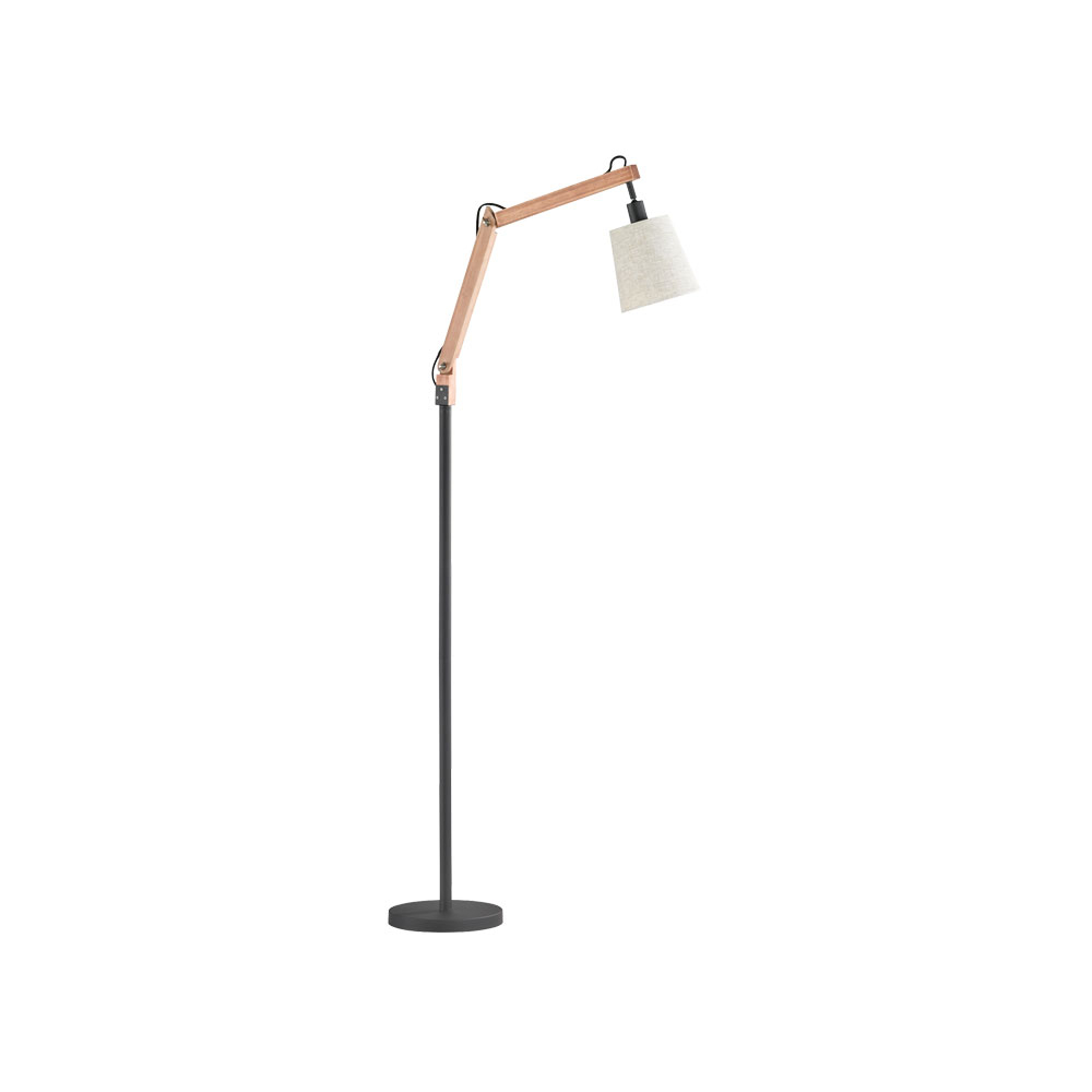 Janko Wood Fabric Angled Floor Lamp within proportions 1000 X 1000