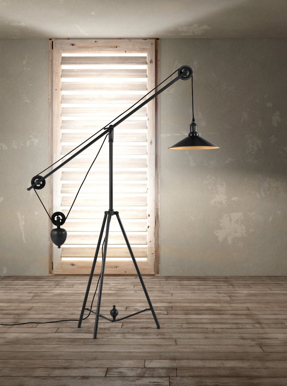 Jasper Pulley Lamp In 2019 Industrial Floor Lamps throughout proportions 1117 X 1500