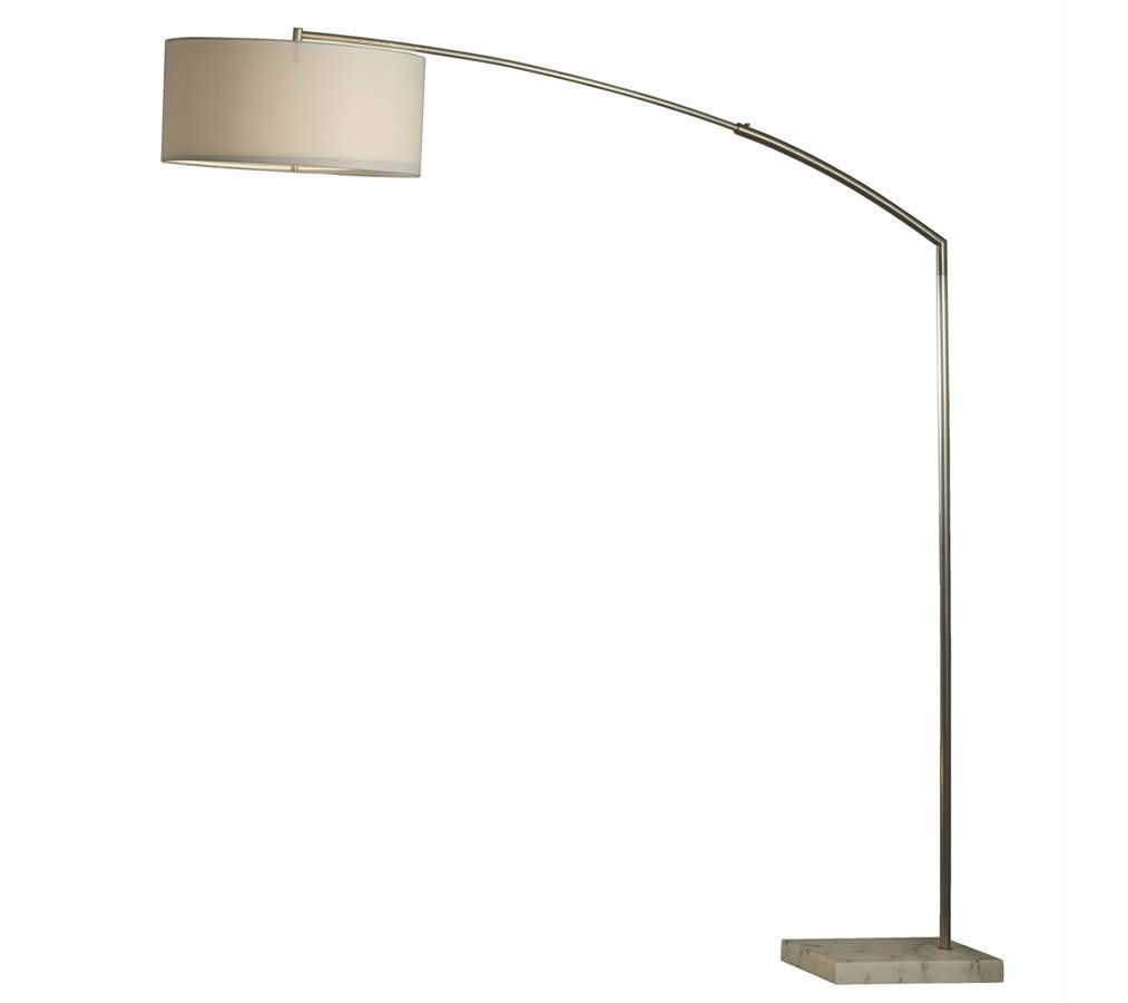 Javelin Modern Arc Floor Lamp With Marble Base And Linen in sizing 1013 X 900