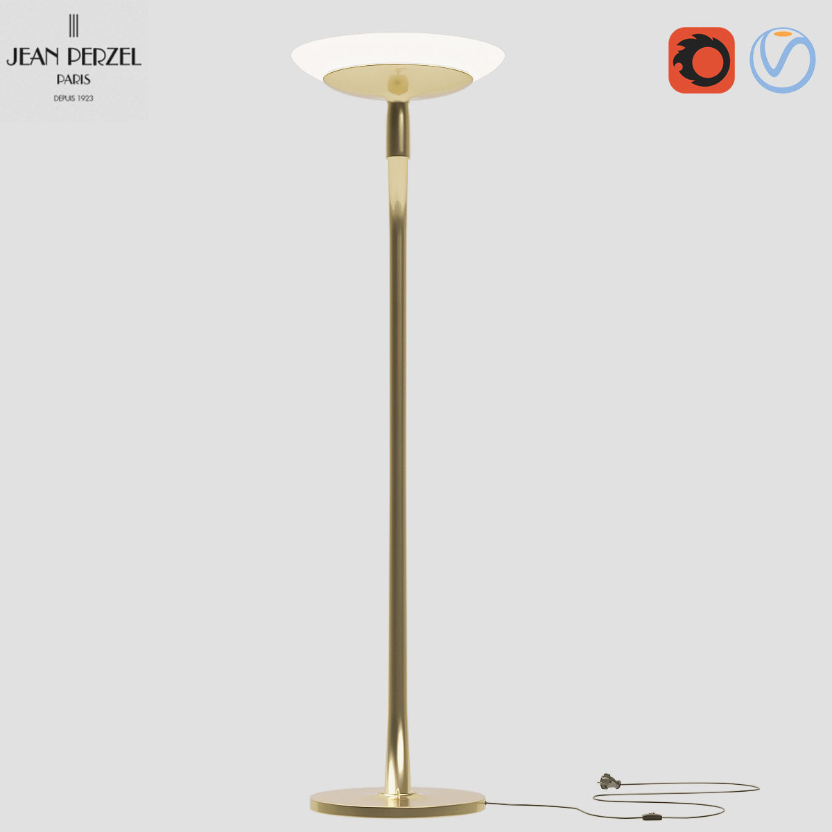 Jean Perzel Premium Floor Lamp 44 Bis 3d Model pertaining to size 1200 X 1200