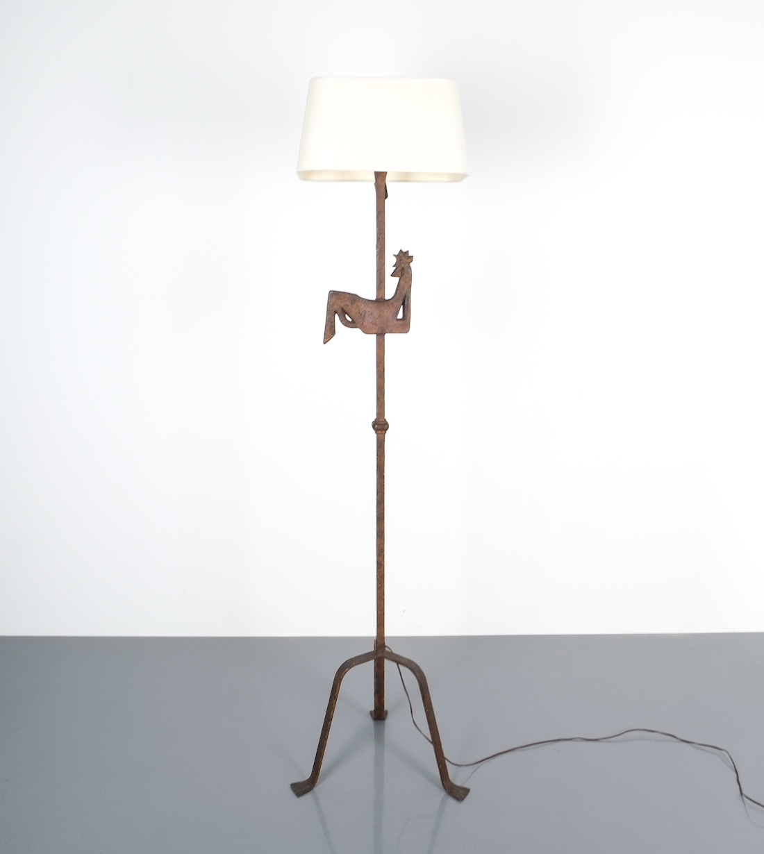 Jean Touret For Atelier Marolles Wrought Iron Floor Lamp France Circa 1955 inside measurements 1100 X 1230