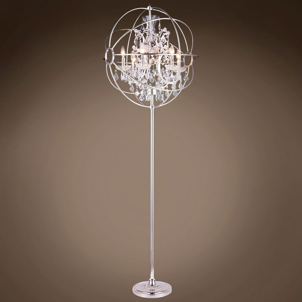 Jm Foucaults Orb Design 6 Light 24 Polished Nickel Floor pertaining to proportions 1000 X 1000