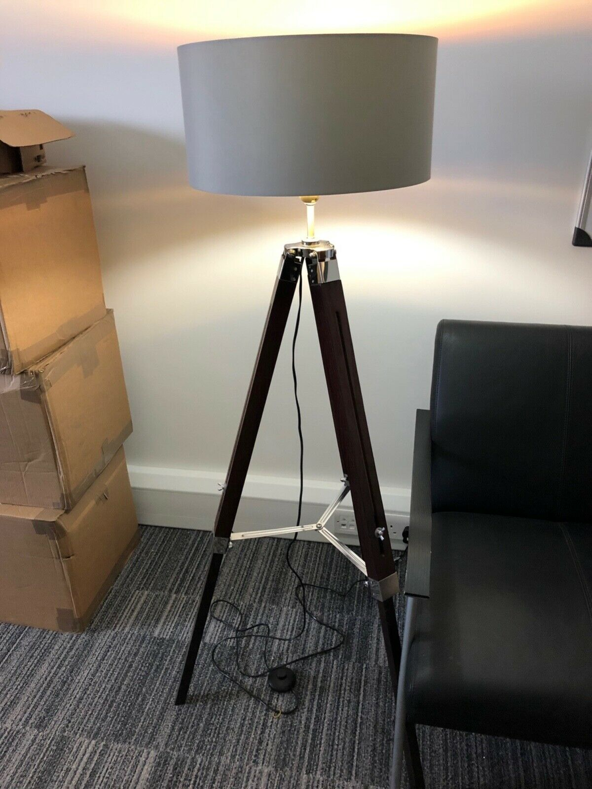 John Lewis Partners Jacques Tripod Floor Lamp Brown With Lamp Shade in measurements 1200 X 1600