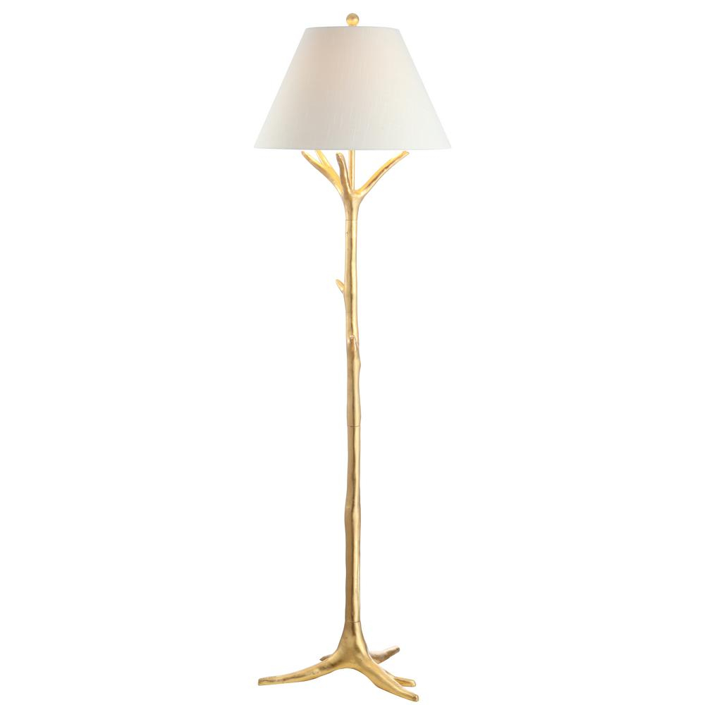 Jonathan Y Arbor 635 In Gold Leaf Faux Bois Resin Led Floor Lamp intended for measurements 1000 X 1000